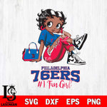 Philadelphia 76ers #1 Black Fan Girl Betty Boop