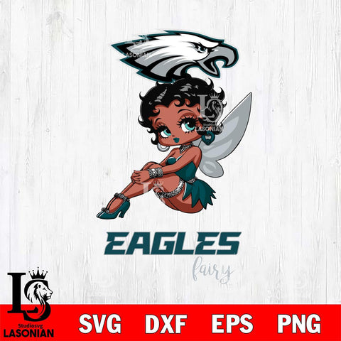 Philadelphia Eagles Beauty Black Fairy Betty Boop Svg Eps Dxf Png File, Digital Download, Instant Download