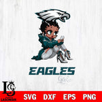 Philadelphia Eagles Beauty Black Fan Girl Football Svg Eps Dxf Png File, Digital Download, Instant Download