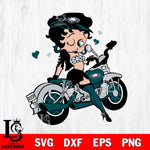 Philadelphia Eagles Betty Boop And Badass Motor Svg Eps Dxf Png File, Digital Download, Instant Download