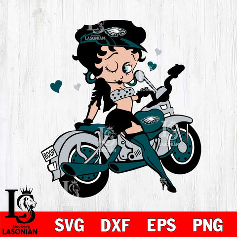 Philadelphia Eagles Betty Boop And Badass Motor Svg Eps Dxf Png File, Digital Download, Instant Download