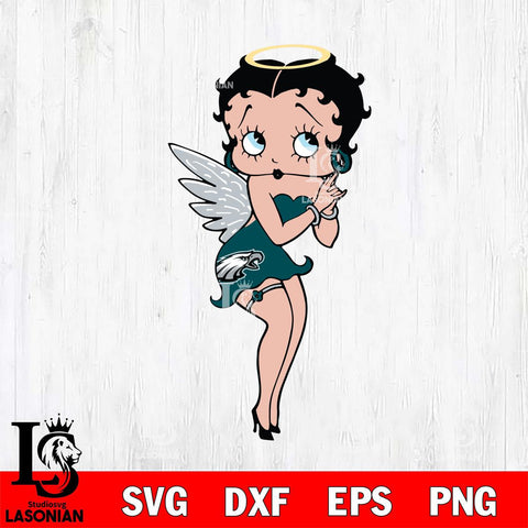 Philadelphia Eagles Betty Boop Angel Svg Eps Dxf Png File, Digital Download, Instant Download