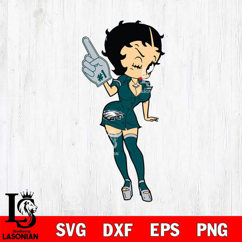 Philadelphia Eagles Betty Boop Cheering Svg Eps Dxf Png File, Digital Download, Instant Download