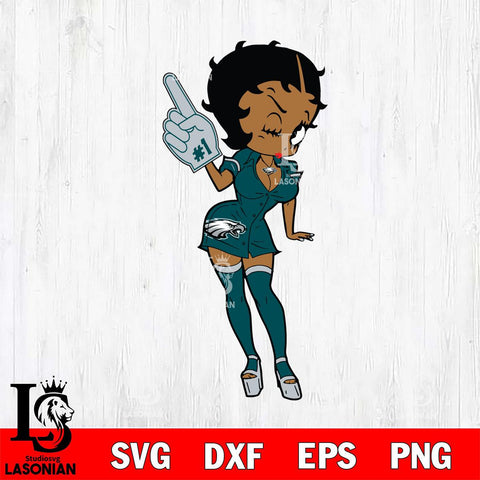 Philadelphia Eagles Betty Boop Cheering SVG Svg Eps Dxf Png File, Digital Download, Instant Download