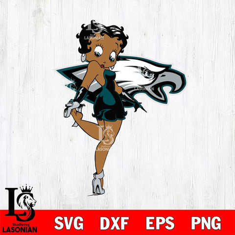 Philadelphia Eagles Betty Boop Girl Fan SVG Svg Eps Dxf Png File, Digital Download, Instant Download