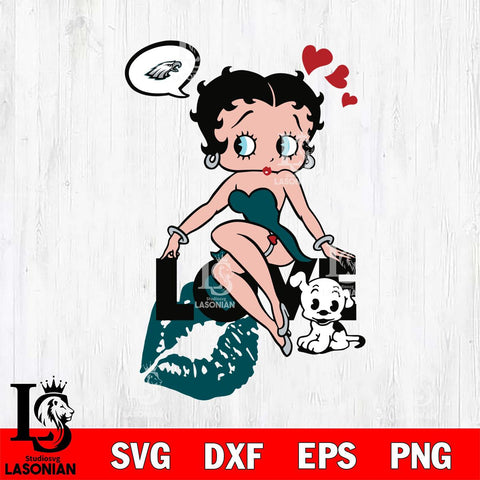 Philadelphia Eagles Betty Boop Love Svg Eps Dxf Png File, Digital Download, Instant Download