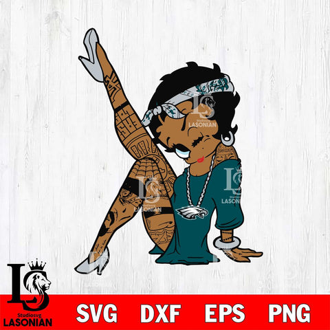 Philadelphia Eagles Betty Boop Tattoo Girl SVG Svg Eps Dxf Png File, Digital Download, Instant Download