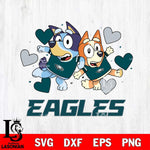 Philadelphia Eagles Bluey & Bingo 10 Svg Eps Dxf Png File, NFL svg, Digital Download, Instant Download