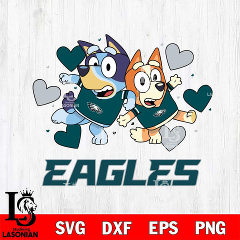 Philadelphia Eagles Bluey & Bingo 10 Svg Eps Dxf Png File, NFL svg, Digital Download, Instant Download