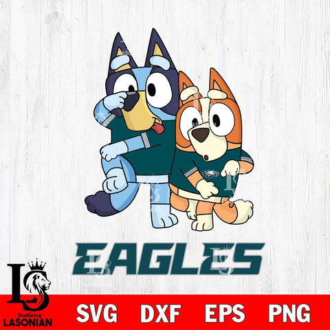 Philadelphia Eagles Bluey & Bingo Svg Eps Dxf Png File, NFL svg, Digital Download, Instant Download