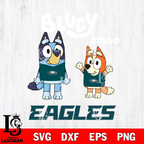 Philadelphia Eagles Bluey & Bingo 4 Svg Eps Dxf Png File, NFL svg, Digital Download, Instant Download