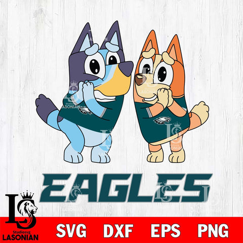 Philadelphia Eagles Bluey & Bingo 5 Svg Eps Dxf Png File, NFL svg, Digital Download, Instant Download