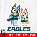 Philadelphia Eagles Bluey & Bingo 6 Svg Eps Dxf Png File, NFL svg, Digital Download, Instant Download