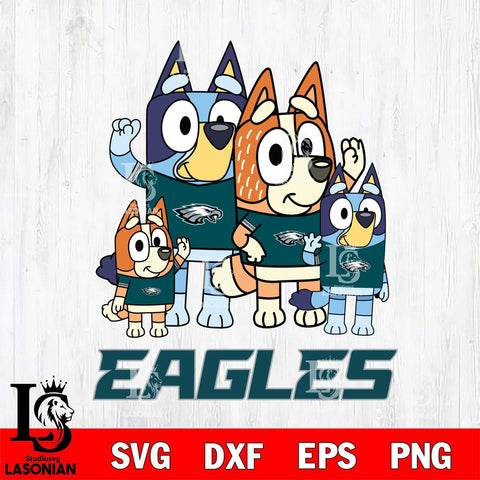 Philadelphia Eagles Bluey & Bingo 7 Svg Eps Dxf Png File, NFL svg, Digital Download, Instant Download