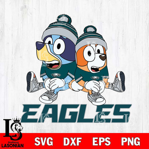 Philadelphia Eagles Bluey & Bingo 8 Svg Eps Dxf Png File, NFL svg, Digital Download, Instant Download