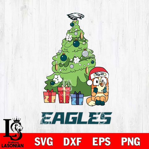 Philadelphia Eagles Bluey Chilli Christmas Tree Svg Eps Dxf Png File, Digital Download