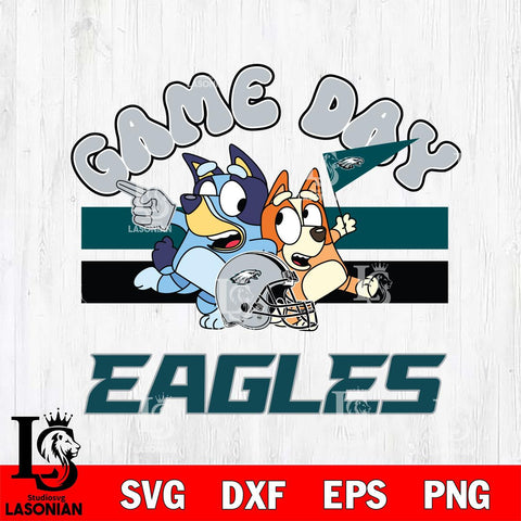 Philadelphia Eagles Bluey Chilli  Game day NFL Svg Eps Dxf Png File, Digital Download, Instant Download