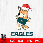 Philadelphia Eagles Bluey Chilli Happy Christmas Svg Eps Dxf Png File, Digital Download