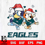 Philadelphia Eagles Bluey Christmas NFL Svg Eps Dxf Png File, Digital Download