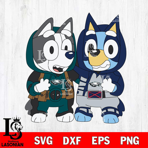 Philadelphia Eagles Bluey Deadpool Wolverine Svg Eps Dxf Png File, Digital Download, Instant Download