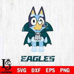 Philadelphia Eagles Bluey Dracula Halloween Svg Eps Dxf Png File, Digital Download, Instant Download