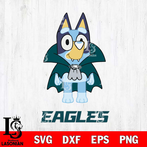 Philadelphia Eagles Bluey Dracula Halloween Svg Eps Dxf Png File, Digital Download, Instant Download