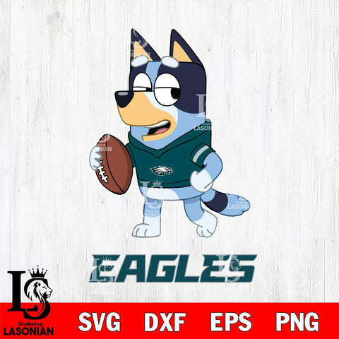 Philadelphia Eagles Bluey Football Sport Svg Eps Dxf Png File, Digital Download ,Instant Download, Cricut File