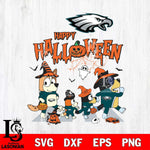 Philadelphia Eagles Bluey Halloween Family Svg Eps Dxf Png File, Digital Download, Instant Download