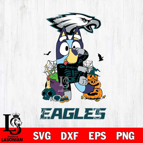 Philadelphia Eagles Bluey Halloween NFL 2 Svg Eps Dxf Png File, Digital Download, Instant Download