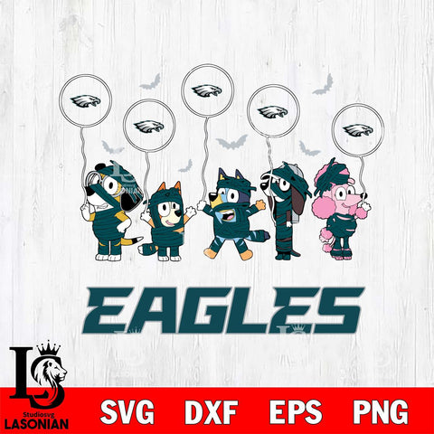 Philadelphia Eagles Bluey Halloween Spooky Svg Eps Dxf Png File, Digital Download, Instant Download