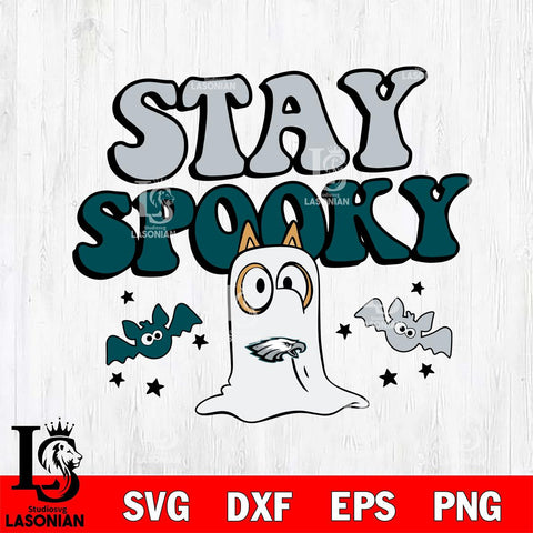 Philadelphia Eagles Bluey Halloween Stay Spooky Svg Eps Dxf Png File, Digital Download, Instant Download