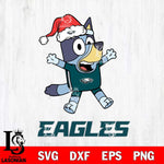 Philadelphia Eagles Bluey Happy Christmas Svg Eps Dxf Png File, Digital Download