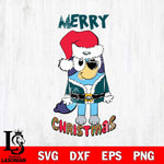 Philadelphia Eagles Bluey Merry Christmas Bluey Santa Claus Svg Eps Dxf Png File, Digital Download