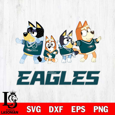 Philadelphia Eagles Bluey Mode Dance Squats Svg Eps Dxf Png File, Digital Download, Instant Download