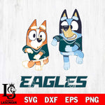 Philadelphia Eagles Bluey with Chilli Dance Svg Eps Dxf Png File, Digital Download, Instant Download