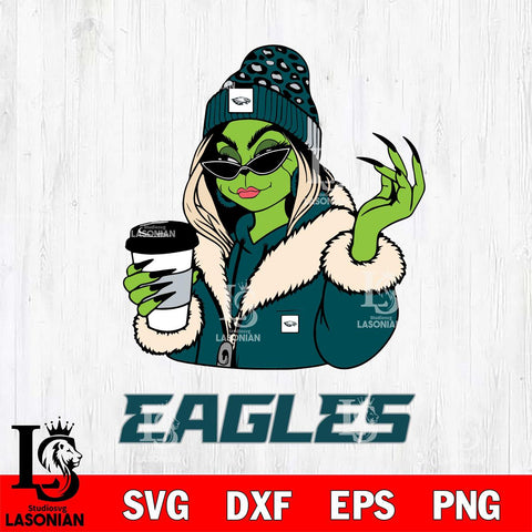 Philadelphia Eagles Boujee Grinch Girls Christmas Svg Eps Dxf Png File,Cricut svg files, Digital Download, Instant Download