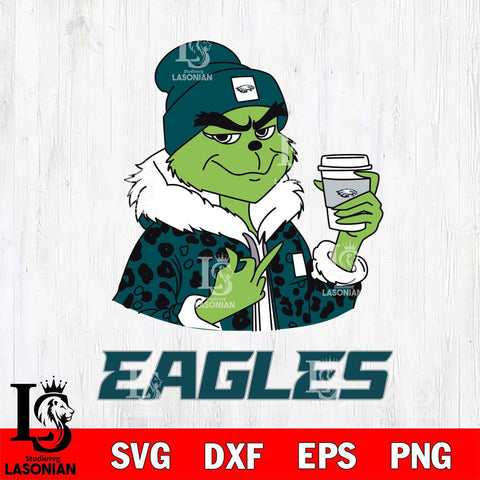 Philadelphia Eagles Boujee Grinch Leopard Christmas Svg Eps Dxf Png File,Cricut svg files, Digital Download, Instant Download