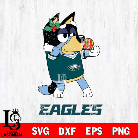 Philadelphia Eagles Christmas Bluey Bandit Heeler Svg Eps Dxf Png File,Cut Svg Files, Digital File, Sublimation