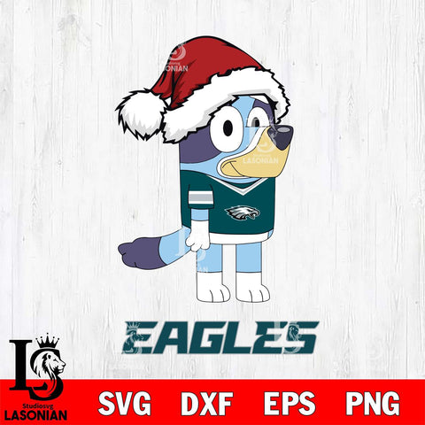 Philadelphia Eagles Christmas Bluey Hat Svg Eps Dxf Png File,Cut Svg Files, Digital File, Sublimation