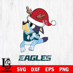 Philadelphia Eagles Christmas Bluey Santa Claus Svg Eps Dxf Png File,Cut Svg Files, Digital File, Sublimation