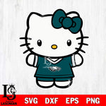 Philadelphia Eagles Cute Hello Kitty Football 6 Svg Eps Dxf Png File, NFL svg, Digital Download, Instant Download