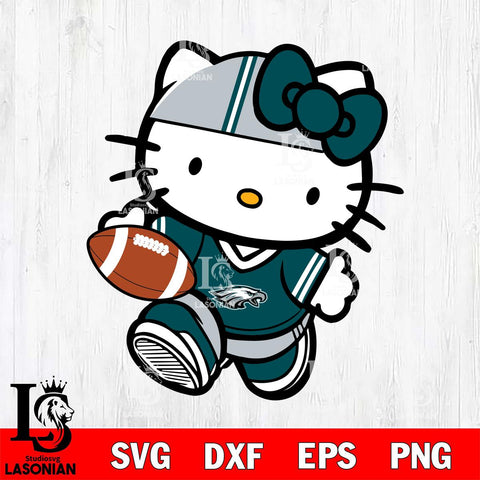 Philadelphia Eagles Cute Hello Kitty Football 9 Svg Eps Dxf Png File, NFL svg, Digital Download, Instant Download