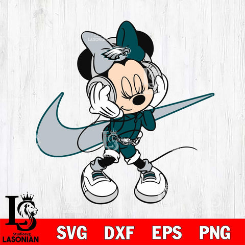 Philadelphia Eagles Cute Minnie Mouse Dancing Svg Eps Dxf Png File, Digital Download, Instant Download