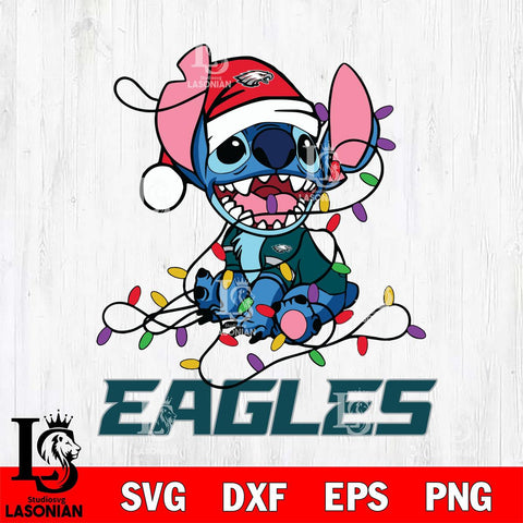 Philadelphia Eagles Cute Stitch Christmas Svg