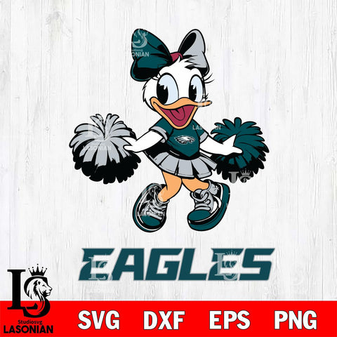 Philadelphia Eagles Daisy Duck Cheerleader Disney, Svg Eps Dxf Png File, Digital Download