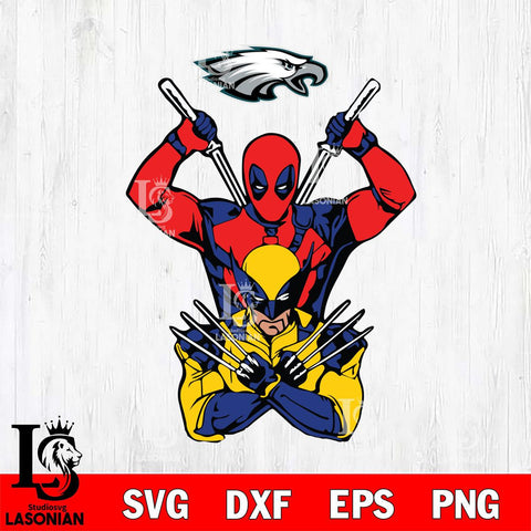 Philadelphia Eagles Deadpool Wolverine 2 Svg Eps Dxf Png File, Digital Download, Instant Download