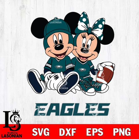 Philadelphia Eagles Disney Mickey And Minnie Football Svg Eps Dxf Png File, NFL svg , Digital Download , Instant Download, Cricut File