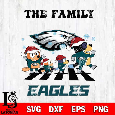 Philadelphia Eagles Family Bluey Christmas Svg Eps Dxf Png File, Digital Download