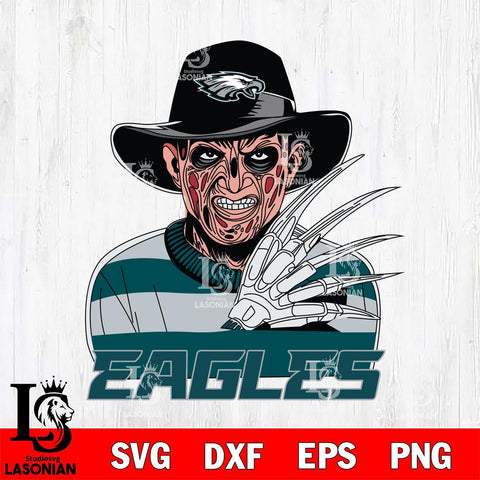 Philadelphia Eagles Freddy Krueger Horror Halloween Svg Eps Dxf Png File, Digital Download, Instant Download