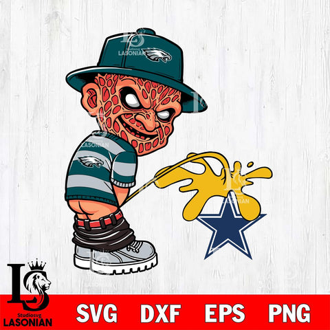 Philadelphia Eagles Freddy Krueger Piss On Dallas Cowboys Svg Eps Dxf Png File, Digital Download, Instant Download